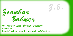 zsombor bohmer business card