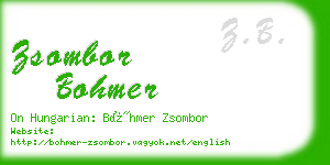 zsombor bohmer business card